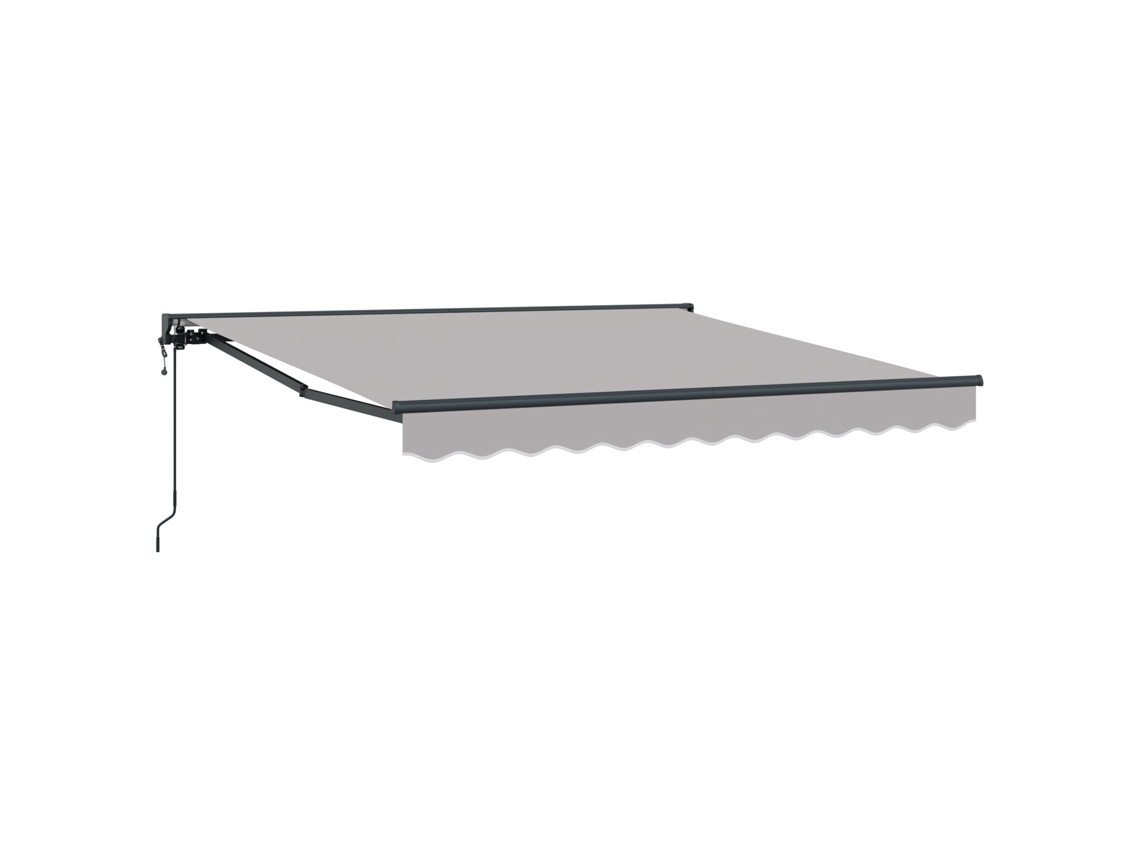 Conjunto 1 Toldo Retrátil Vidaxl Cinzento-claro Alumínio (300 X 250 Cm)