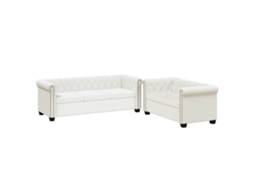Sofa VIDAXL Branco Couro Artificial