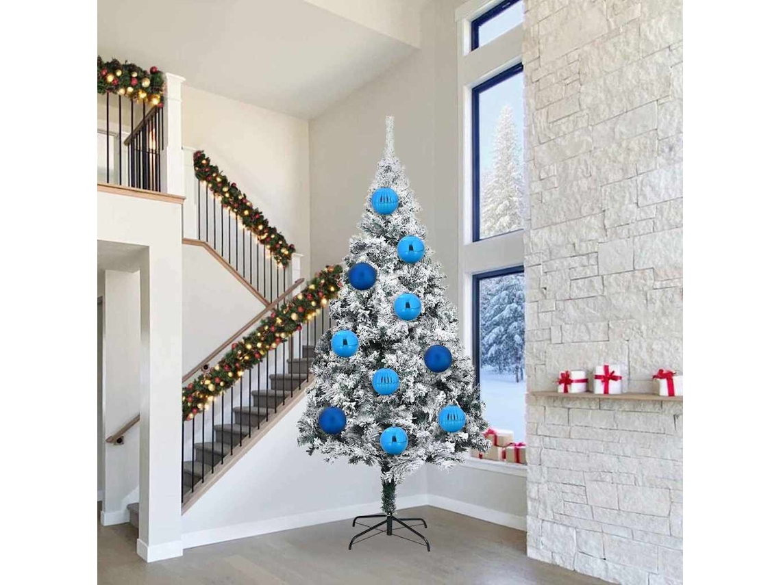 Vidaxl Conjunto De Bolas De Natal Xxl 3 Pcs Azul Ø 25 Cm Plástico Leds