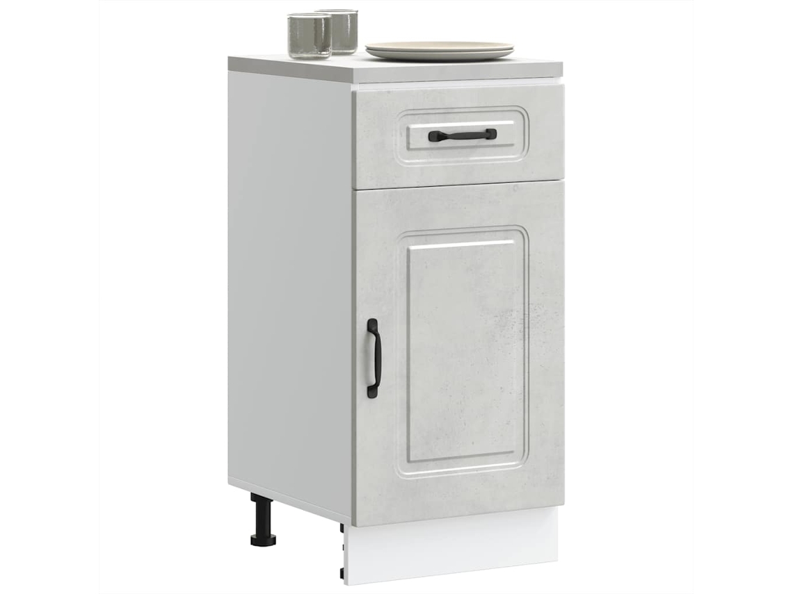 Vidaxl Armário Baixo De Cozinha Kalmar Betão Madeira Projetada Cinza