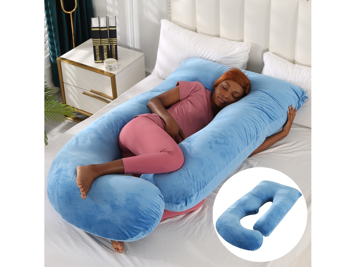 Almofada para Grávidas, Almofada de Amamentação, Alivia as Dores da Gravidez, Item Essencial para Gestantes SPQMENT (65x90x175cm azul Escuro)