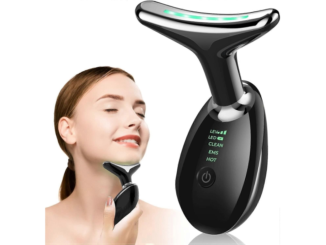 Massageador Facial, Antienvelhecimento para Pescoço e Olhos com 3 Modos Aquecimento de 45°c, Disposi Tivo Massagem Facial Antirru GOKOCO
