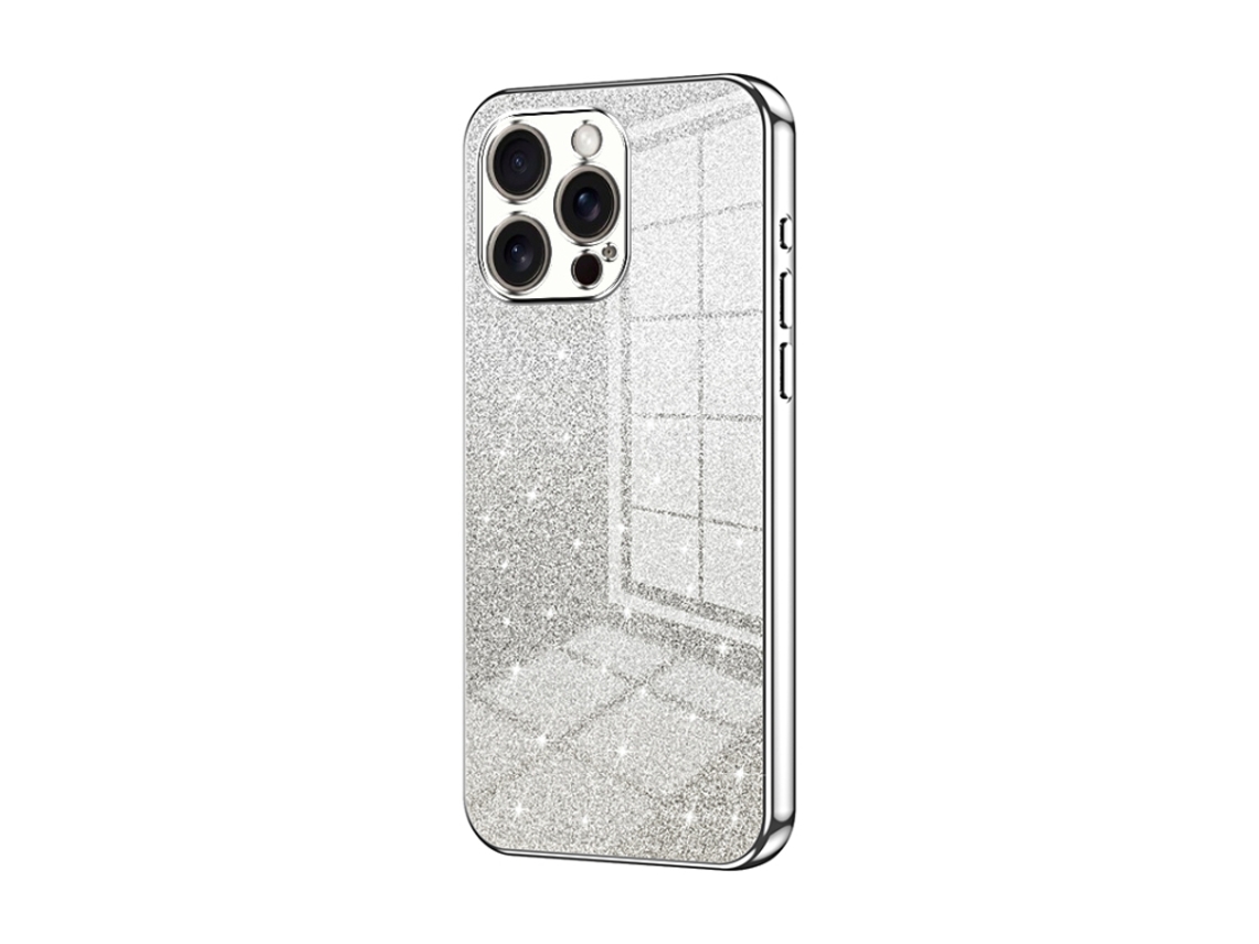 Capa Para Iphone 16 Pro Max - Glitter Degradê - Acabamento Eletroplaqueado