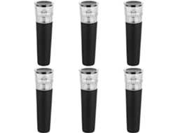 Conjunto De 6 Rolhas A Vácuo Para Vinho, Reutilizáveis, Em Plástico Abs Transparente, Para Garrafas Com Diâmetro De 1
