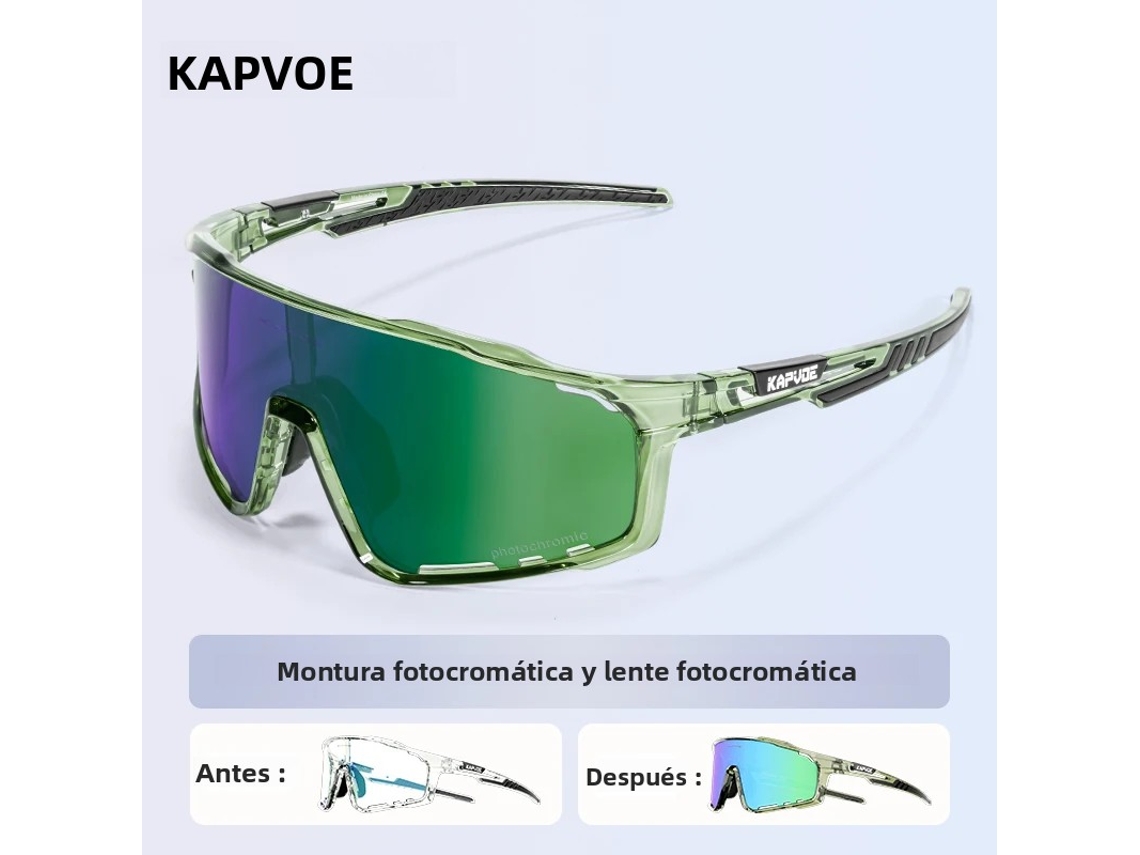 (verde 3) Óculos De Ciclismo Fotocromáticos Unissex, Óculos De Sol Com Proteção Uv400.