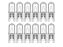 Rebe 12 Pack de Lâmpadas Halógenas G9 33w 230v 2800k Luz Branca Quente 380lm Regulável Sem Pisca Cápsula Clara Blanco