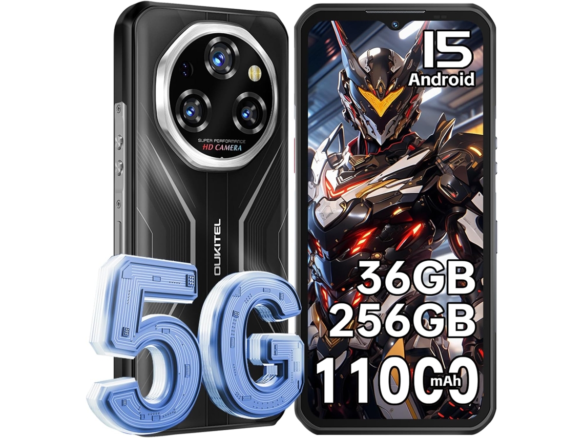 Wp55 5G 11000mAh Bateria 36GB RAM+256GB Rom 6.6" 120Hz 108MP Câmara IP68 IP69K Carregamento Rápido 33W OUKITEL | OUKITEL