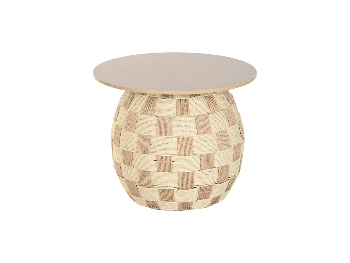 Mesa lateral em fibra de madeira natural, 60x60x48cm ALEXANDRA HOUSE LIVING