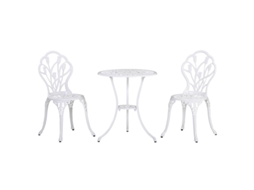 Banco de Jardim para 2 Pessoas, Assento Inoxidável 111x50x98cm Branco | S/MARCA