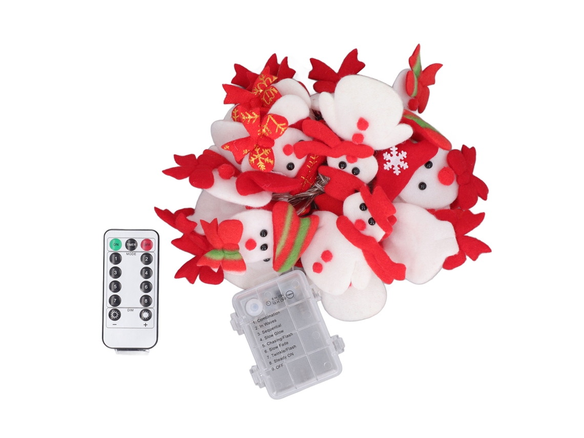 Luzes de Natal com Boneco de Neve, 6,6ft, Controlo Remoto LAXISCREED