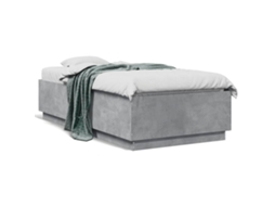 Estrutura de Cama MAISON EXCLUSIVE Derivados de Madeira Cinza Cimento (75x190 cm)
