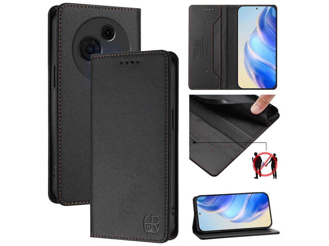 Capa De Couro Com Dupla Dobra Magnética E Rfid Rc01 Para Tcl 60 Nxtpaper