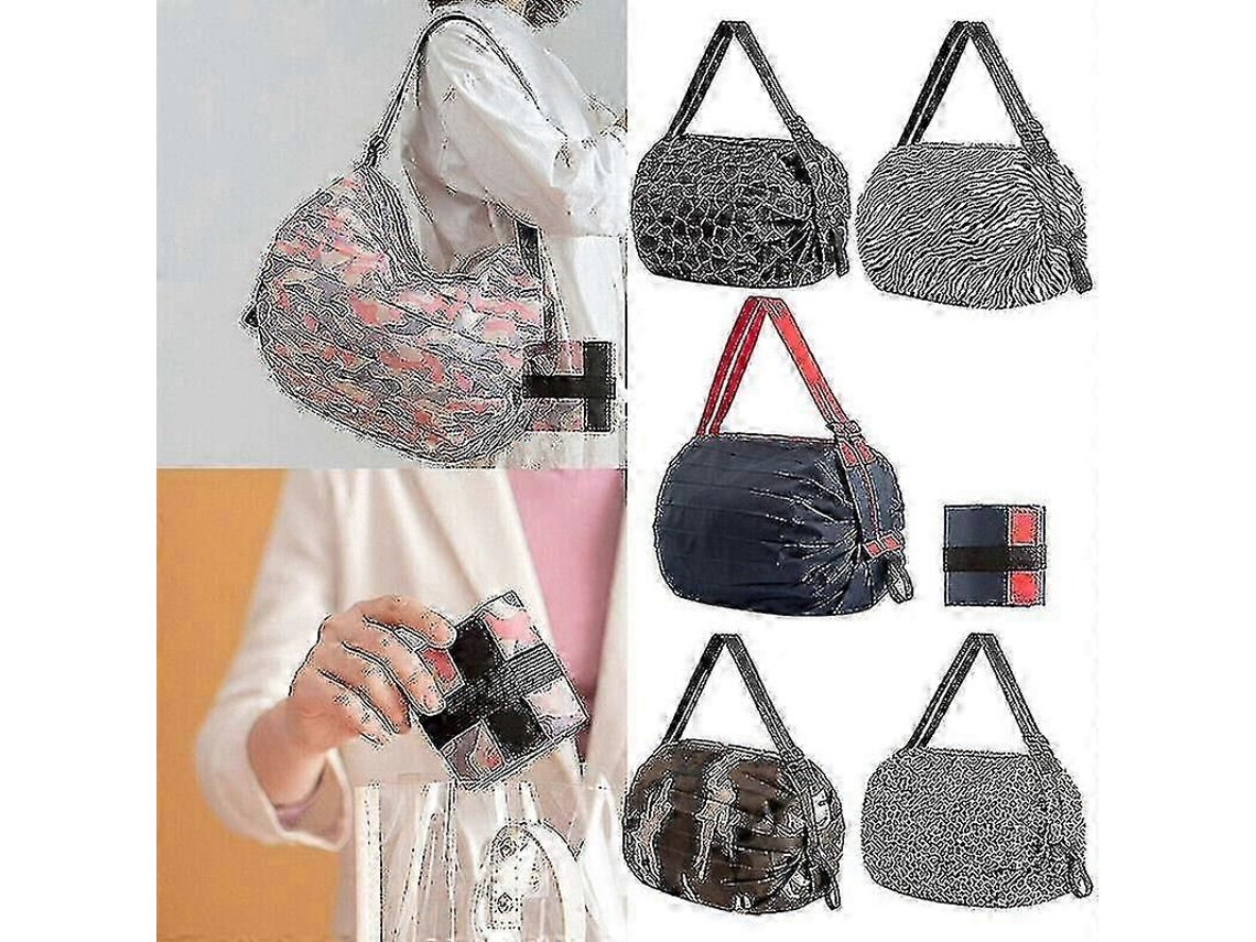 Bolsa de Compras Dobrável Grande, com Espaço para Armazenamento, para Usar no Ombro, Ecológica e Reutilizável. GOKOCO