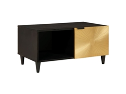 Vidaxl Mesa De Centro Preto E Ouro 80 X 50 X 40 Cm