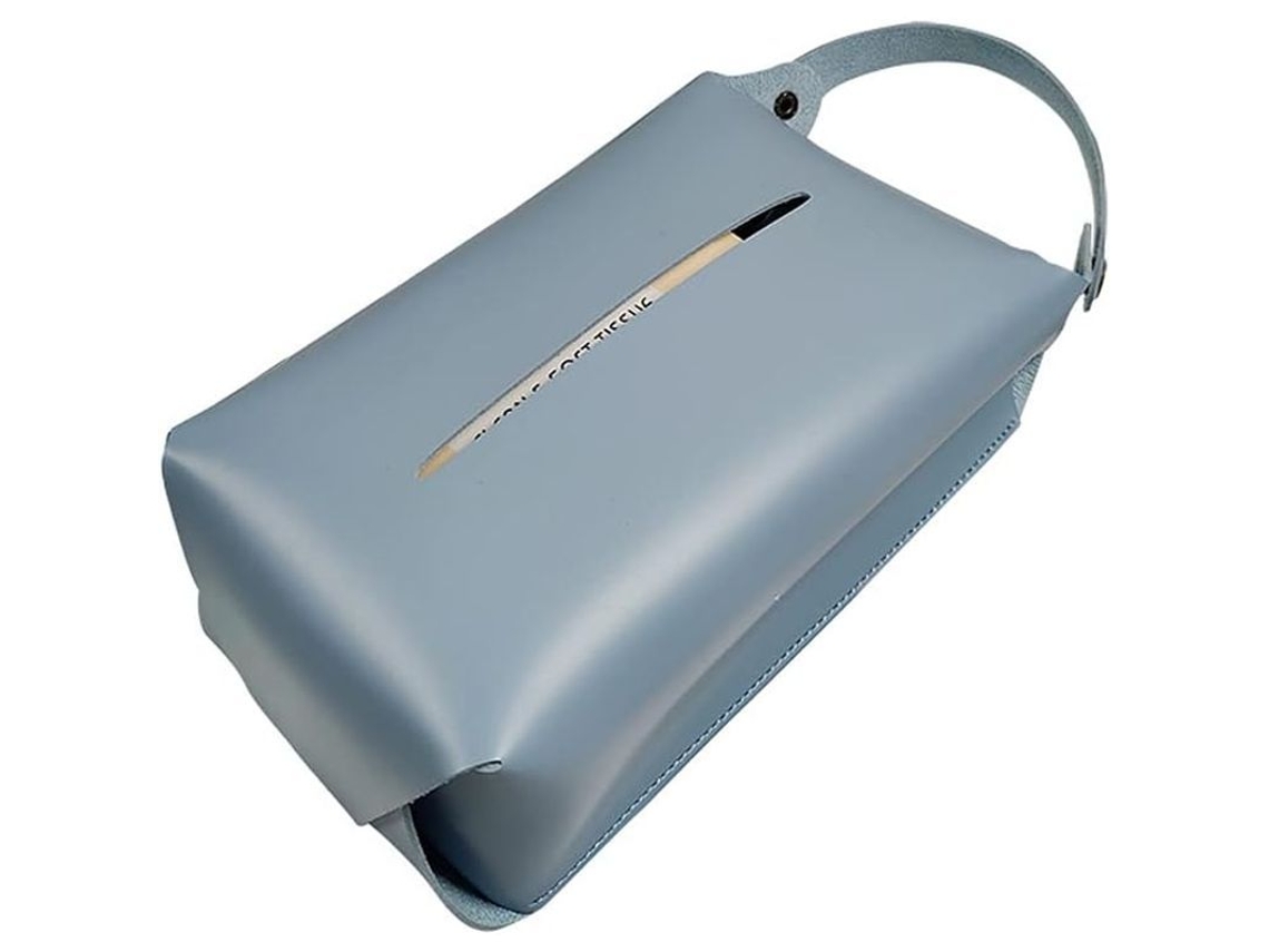 Caja De Papel Higiénico De Cuero Colgante Para Sala De Baño, Hogar Y Coche, Estilo Nórdico, Azul Gris