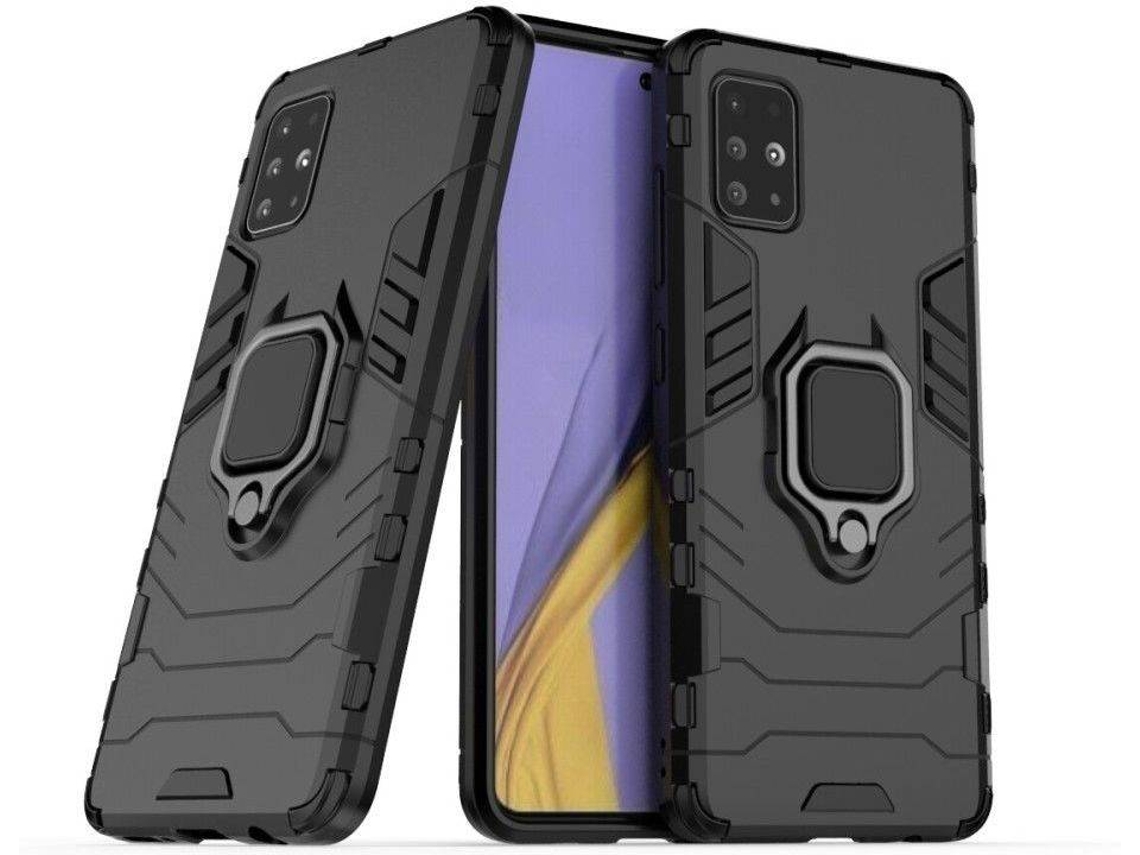 Capa + Película Samsung Galaxy A51 HFS-HOUSE Kickstand Preto