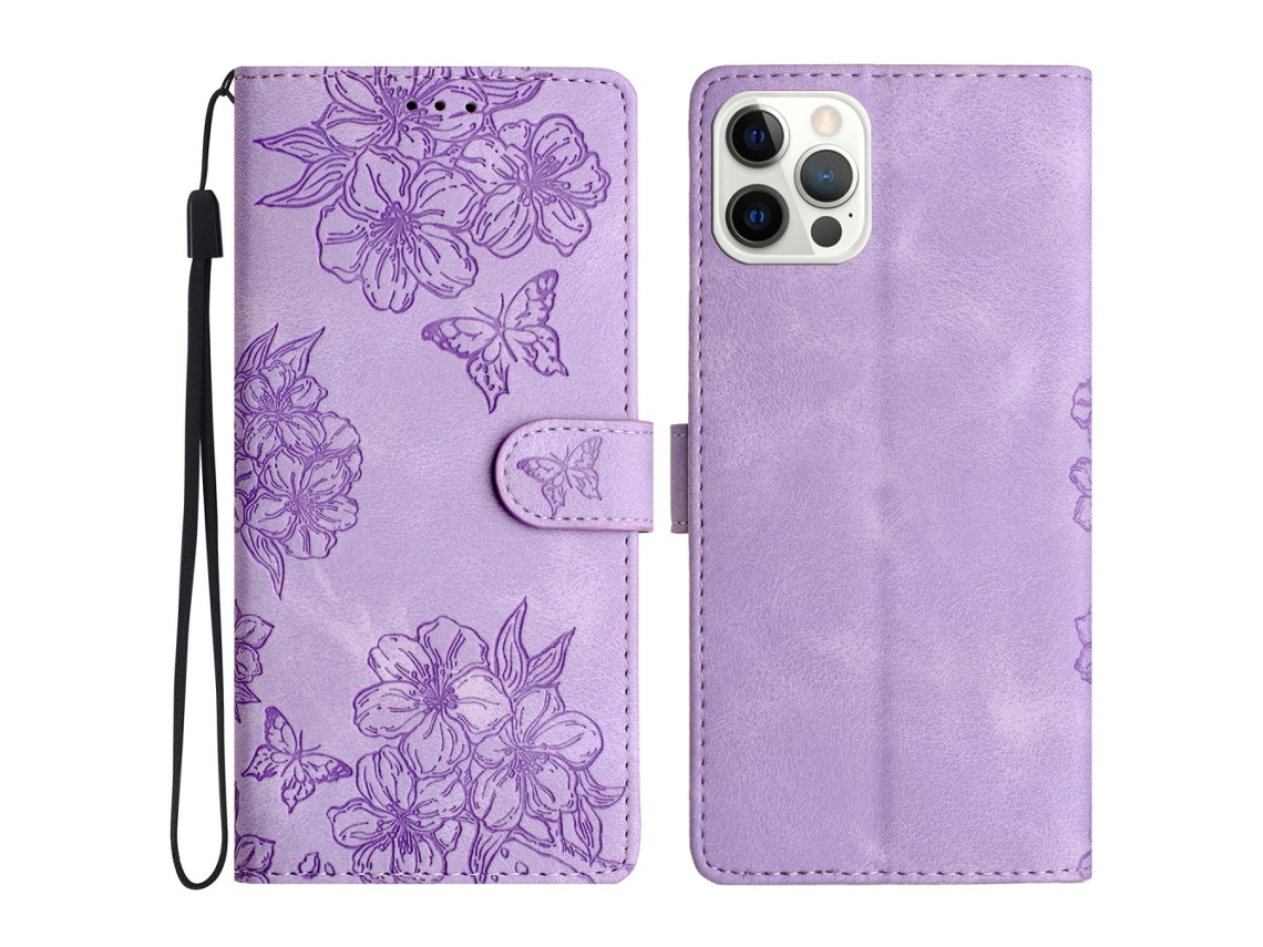 Capa Para Iphone 15 Pro Max Pele Sintética Roxo