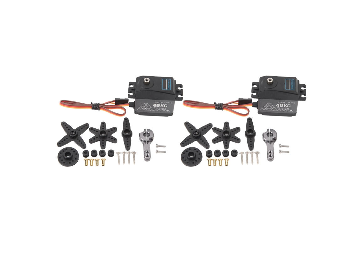 Mali 2 Conjunto Servo Digital Rc 40kg com Braço de Servo Metal 25t Alta Torção para Carros Barcos Robôs Rc 1/12 1/10 1/8