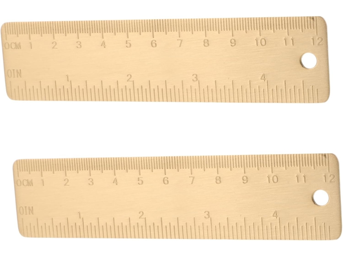 Lurelia Régua Metálica 2 Peças 12 Cm Com Portátil E Leve Para Engenharia