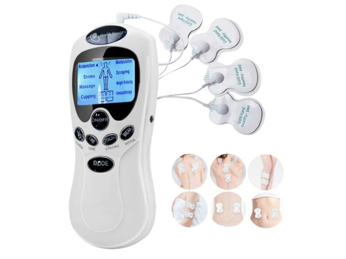 Massagem Ems Tens Para Músculos Rígidos Estimulador Muscular Eletrônico Branco E Saúde E Beleza Branco Slowmoose