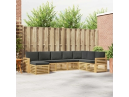 Vidaxl Conjunto De Sofás Para Exterior 8 Unid. Branco E Antracite