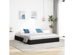 Vidaxl Estrutura De Cama Ottoman Preto 160 X 200 Cm Tecido