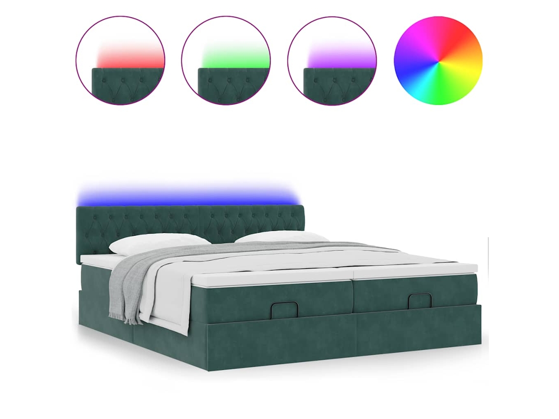 Ottoman Bed, Ottoman Beds Vidaxl Verde Veludo (200 X 200 Cm)