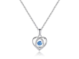 Colar de Coração Azul Elegante Design Exquisito para Mulheres