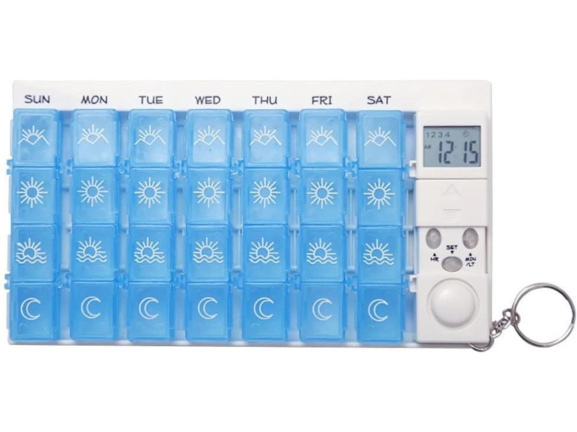 Organizador De Comprimidos Com Temporizador, Lembrete Medicação, Dispensador Comprimidos Aquaforge