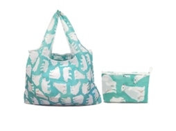 18,5 * 27,6 "dobrável Saco de Compras Eco Tote Bolsa Dobrável Saco Cão Padrão Reutilizável Senhoras GOKOCO