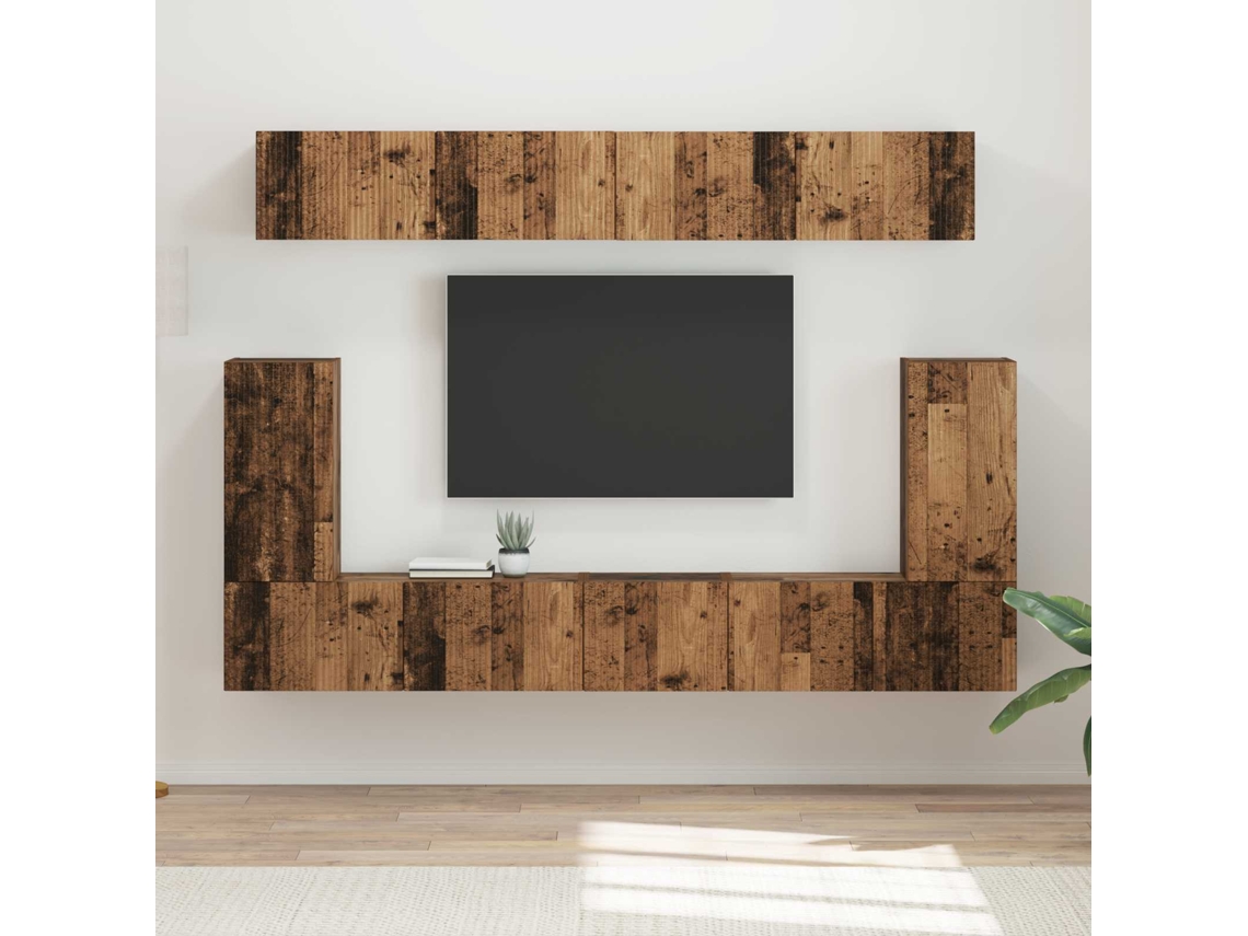 Vidaxl Conjunto De Móvel De Tv 5 Unid. Madeira Antiga