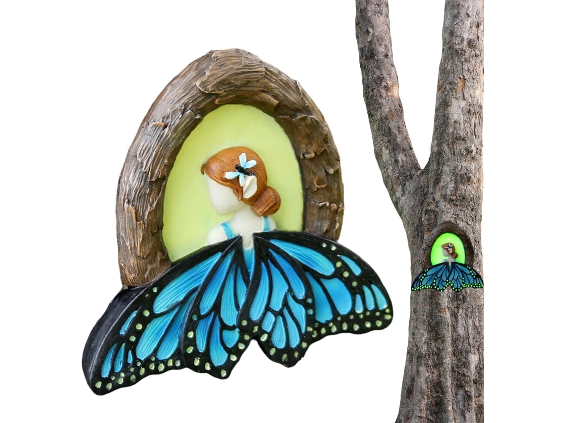 Enfeite de Jardim de Fadas Borboleta Especificações: 14 Cm X 14 Cm, Ferragens para Montagem com Gancho Integrado, CHABERLU