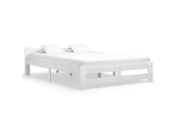Estrutura De Cama 180x200 Cm Pinho Maciço Branco