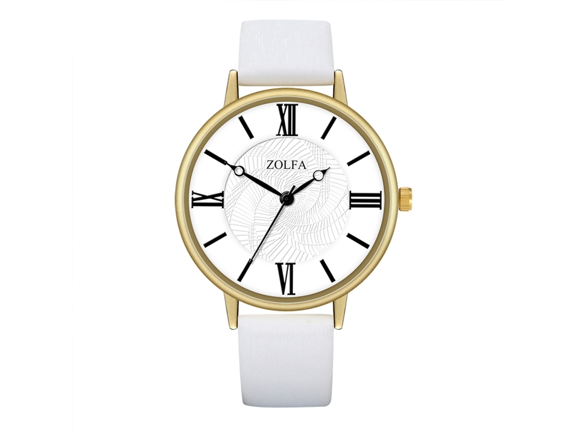 Reloj De Pulsera De Cuarzo Para Hombre Y Mujer Con Dial Redondo Moda (blanco)