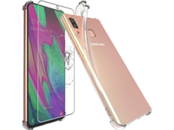 Capa Sm Bordas Reforçadas Para Samsung Galaxy A40 Hongwe. Vidro Temperado Anti-choque Transparente