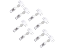 Conjunto de 8 clipes para fixação de placas de acrílico transparente, suporte giratório e prático porta-preços para exibição.