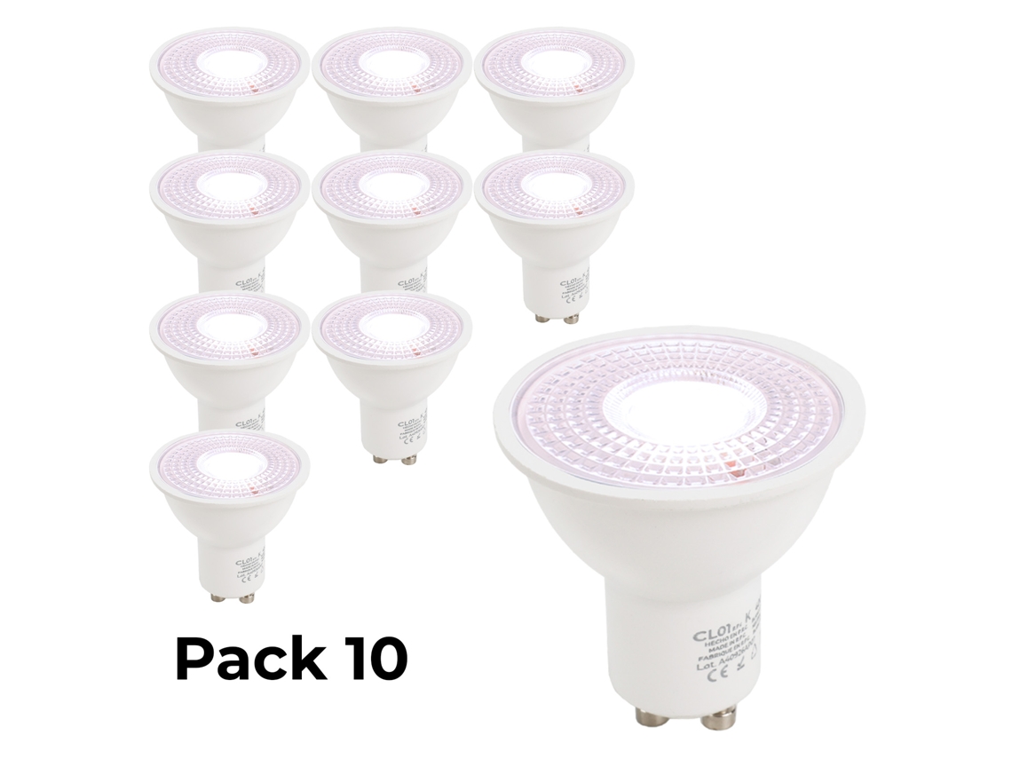 Pacote Com 10 Lâmpadas Led Gu10 7w 45º Smd2835 665lm 220v 6000k Branco Frio Não Piscante Alpinaluz