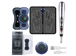 Conjunto de Massagem Inteligente , Equipado com Bateria Recarregável Via Usb. MDUG (caneta 3 em 1 para Pés e Pescoço)