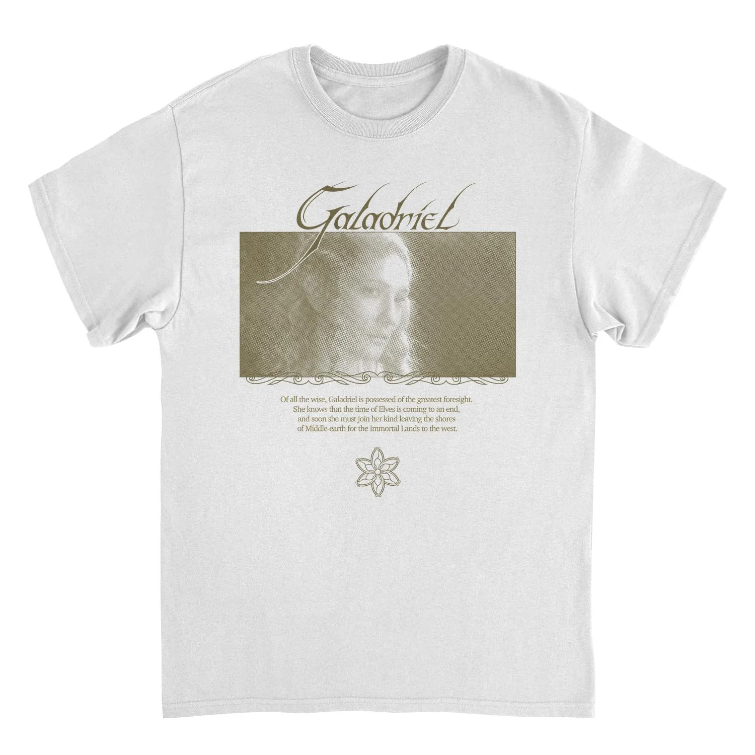 Unisex Adult T-shirt Rockinstone Lord Of The Rings Galadriel Lady Of The Galadhrim Whitesizexl