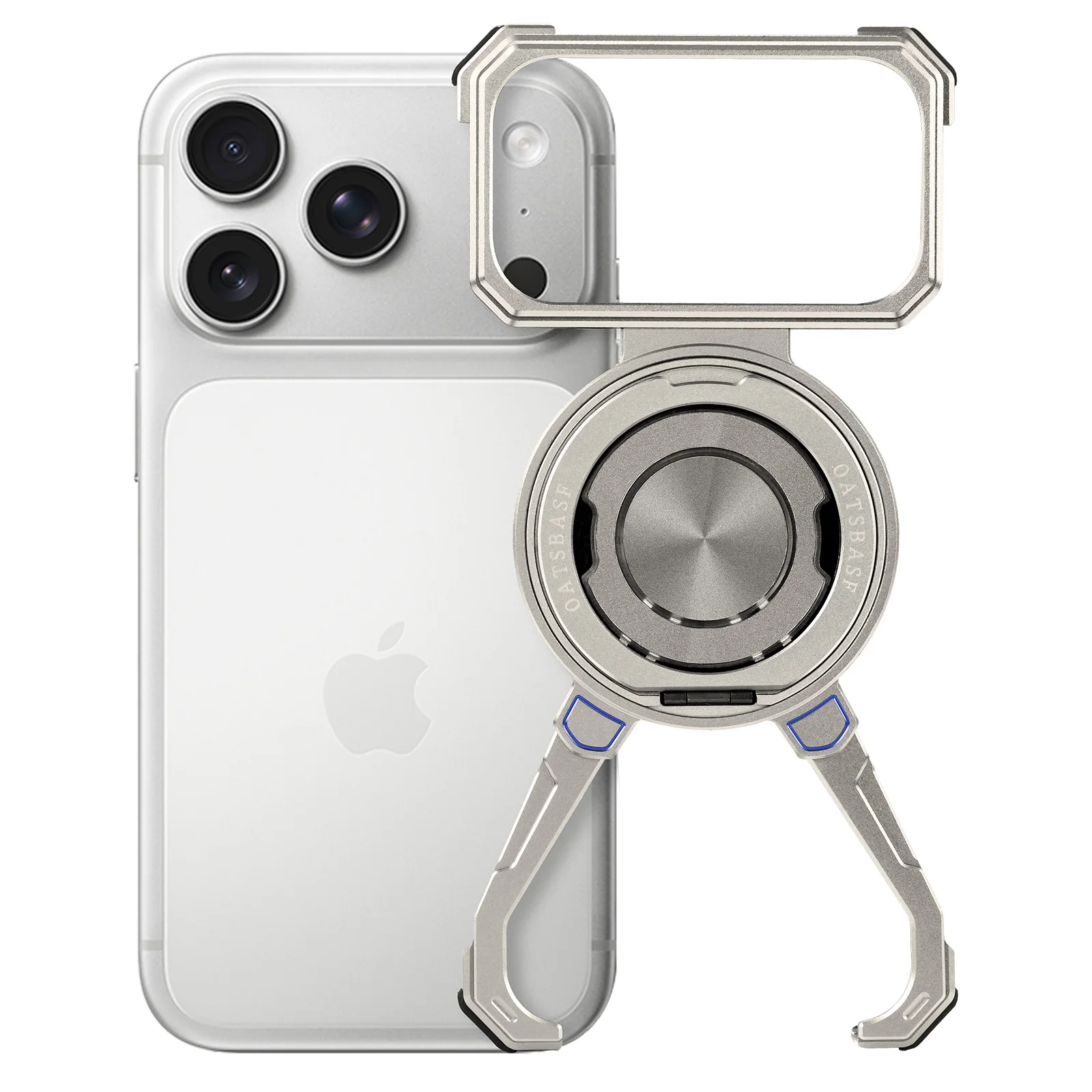 Capa De Celular Em Metal (titânio-alumínio), Compatível Com Suporte Magnético Magsafe E Rotação De 360°.