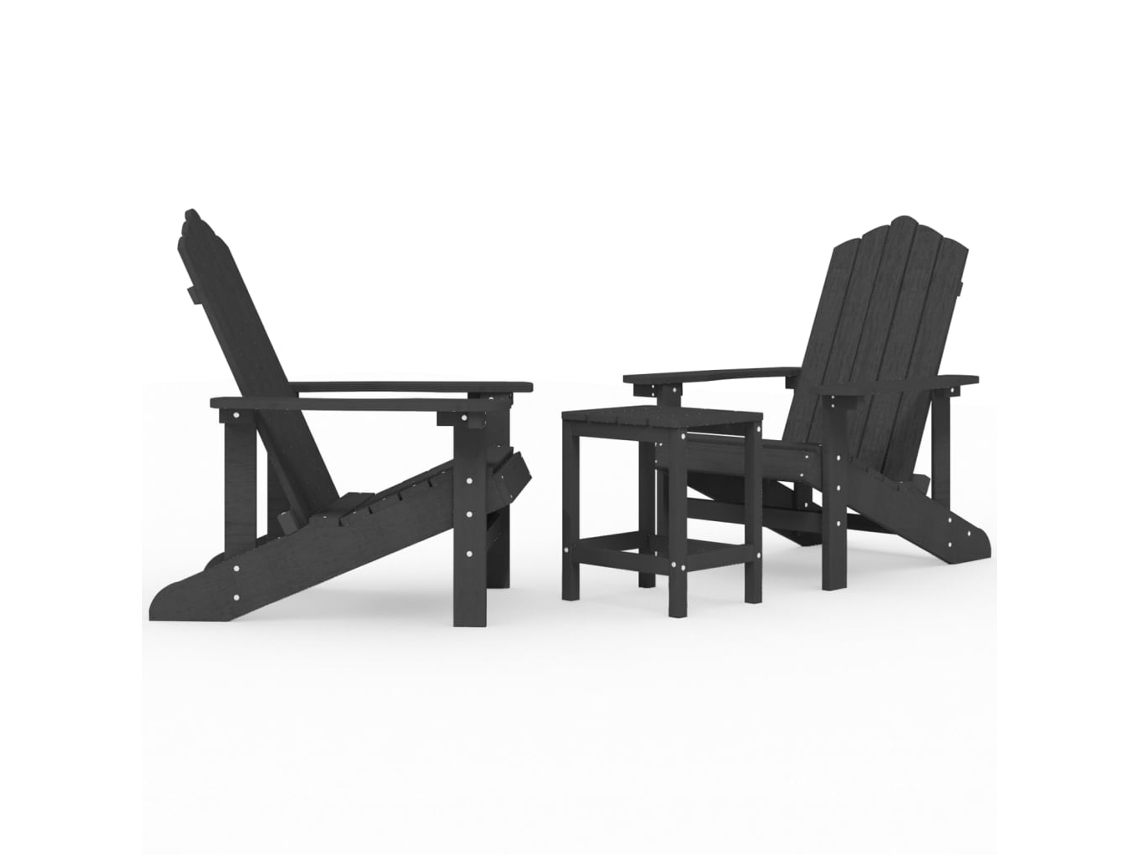 Maison Exclusive - Cadeiras De Jardim Adirondack Com Mesa Pead Antracite