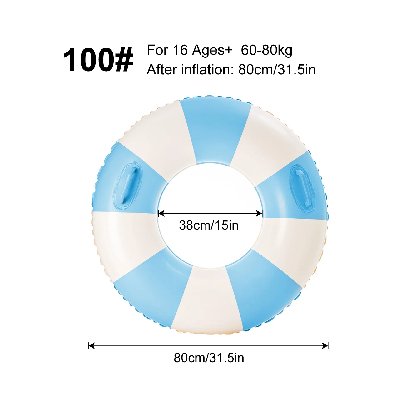 Boia Inflável Para Piscina (azul 100) Para Adultos, Boia De Natação Feminina Para O Verão