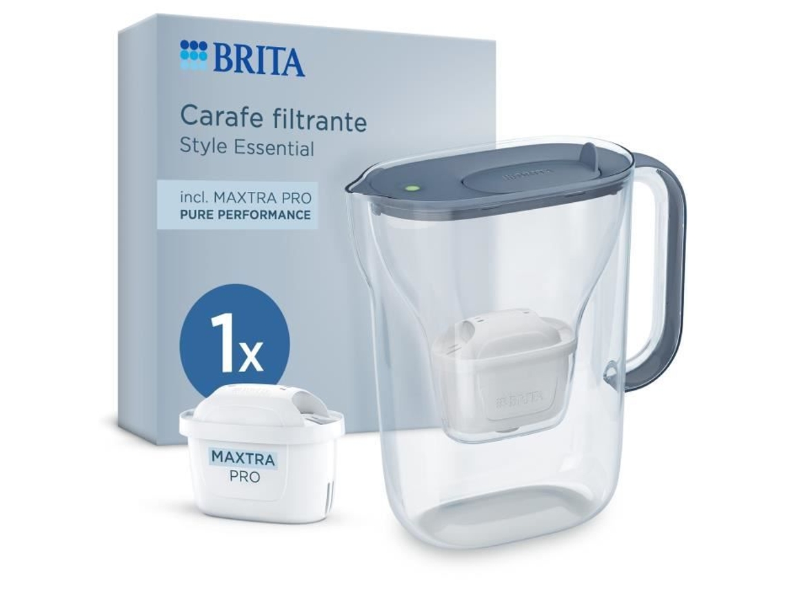 Jarro com filtro Brita Style Essential Mineral Blue com capacidade de 2,4 l, cada 1,4 l de água filtrada 1 filtro Maxtra Pro Pure Performance