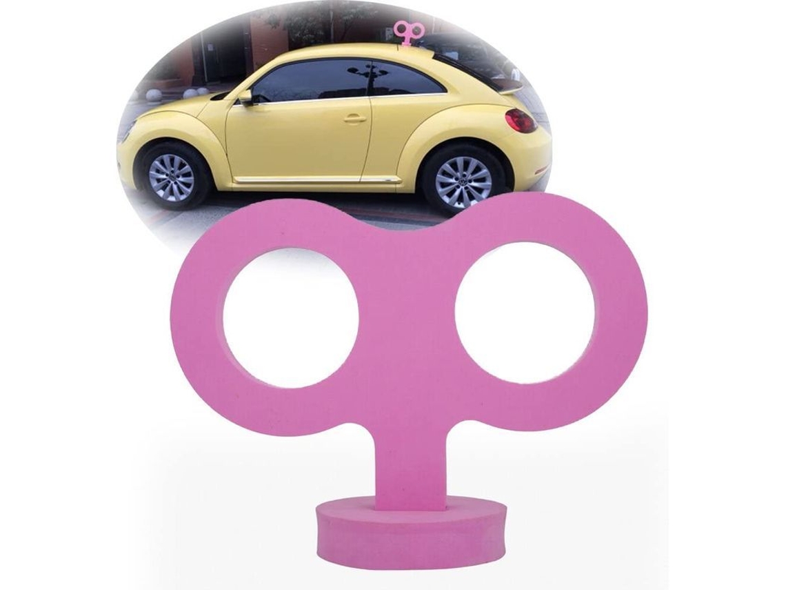 Chave de Corda 3d para Carro, Adesivo Fofo de Relógio Mecânico para Decoração do Teto do Carro (rosa)