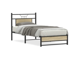 Vidaxl Estrutura Cama S/ Colchão Derivados De Madeira Carvalho Sonoma