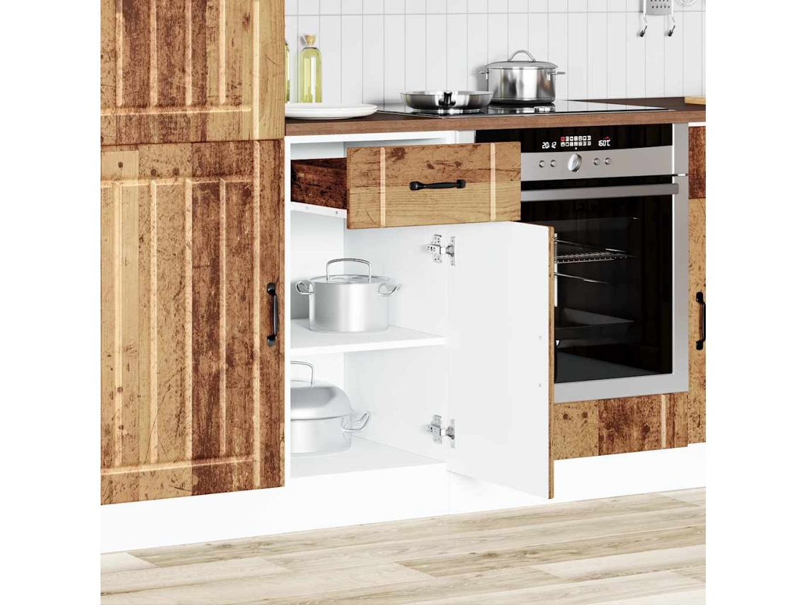 Vidaxl Armário De Cozinha Baixo Lucca Derivados Madeira Madeira Velha