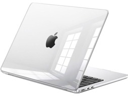 Hard Shell Compatível Com Macbook Air M2 M3 M4 13,6 Polegadas Transparente Antiderrapante Brilvibera