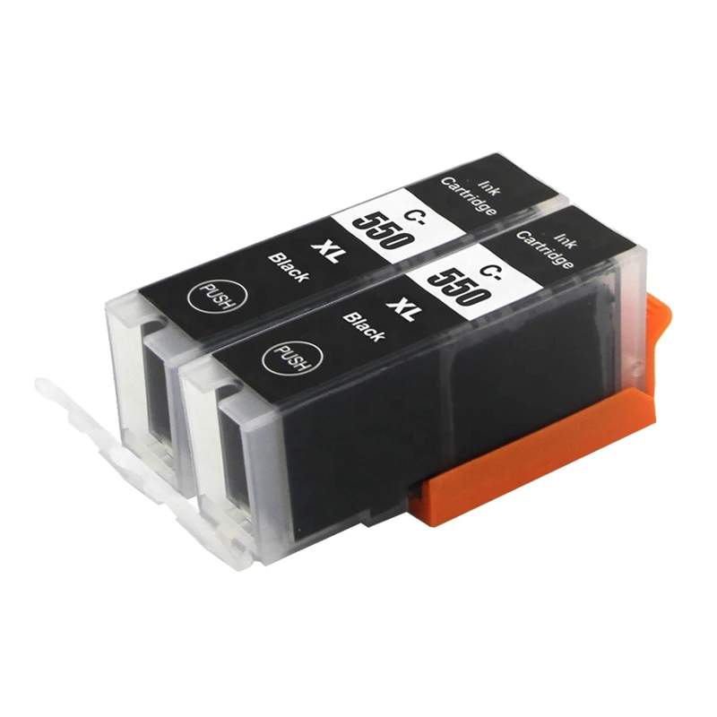 2 Tinteiros Pretos Pgi550 Cli551 Pgi 550 Cli 551 para Impressoras Canon Mg6350 Mg7150 Ip8750 Ip7250 MDUG