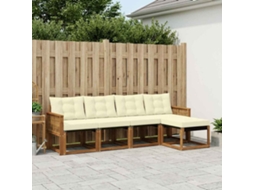 Vidaxl Conjunto De Sofás Para Exterior 5 Unid. Natural E Creme