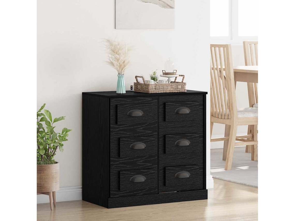 Vidaxl Buffet Carvalho Preto 70 X 35,5 X 67,5 Cm Madeira Processada
